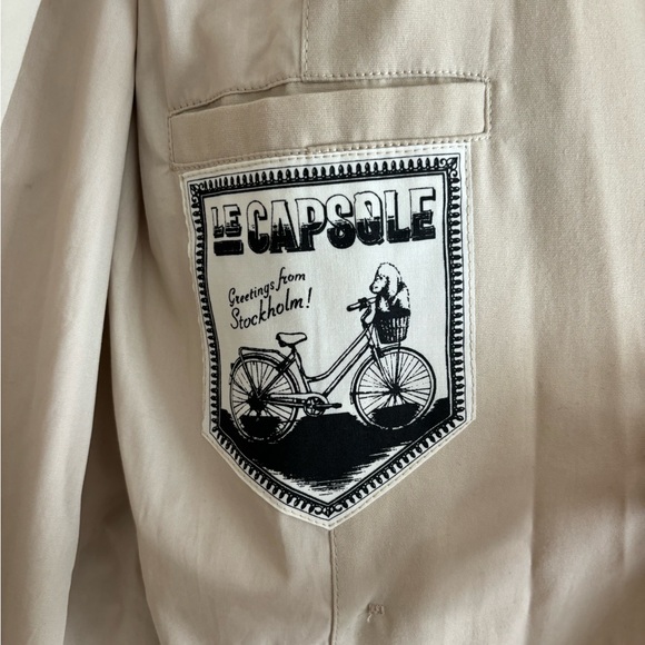 NWT LE CAPSOLE Organic Cotton Oversized Trench Coat - Picture 7 of 8